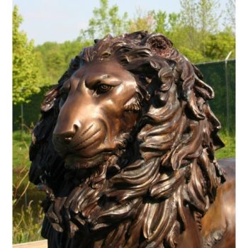 Záhradní bronzová socha - Bronzový pár vznešených levov