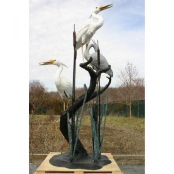Tři volavky na stromě - Záhradní bronzová socha