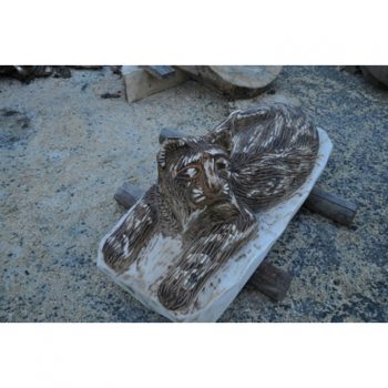 Zahradní dřevěná socha - Dřevěný rys