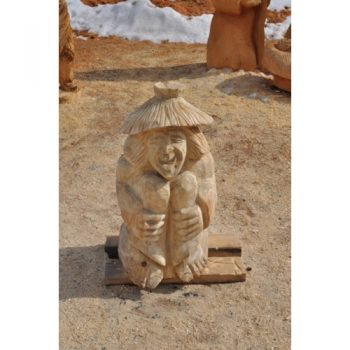 Zahradní dřevěná socha - Malý dřevěný vodník