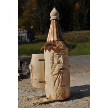 Zahradní dřevěná socha - Včelí špalek