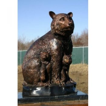 Záhradní bronzová socha - Medvedice s mladaty
