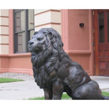 Záhradní bronzová socha - Pár lvu