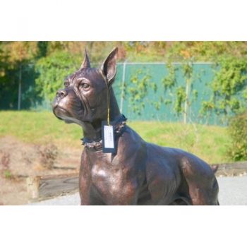 Záhradní bronzová socha - Pes boxer