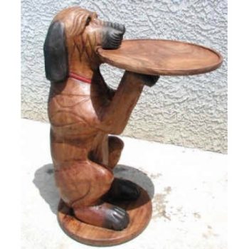 Záhradní bronzová socha - Pes stolek