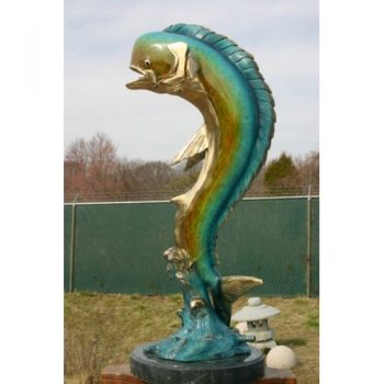 Záhradní bronzová socha - Ryba Dorado nebo Mahi Mahi delfin