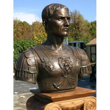 zahradni bronzová socha - Velká busta Julius Ceasar