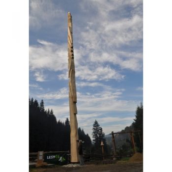 Zahradní dřevěná skluptura - Oheň, voda, země