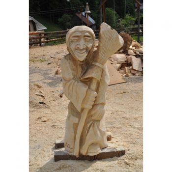 Zahradní dřevěná socha - Dřevěná ježibaba