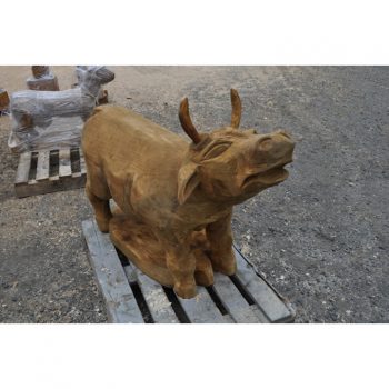 Zahradní dřevěná socha - Dřevěná kravička