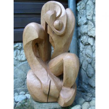 Zahradní dřevěná skluptura - Přemýšlivá postava