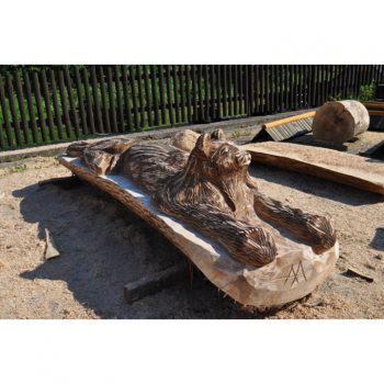 Zahradní dřevěná socha - Dřevěná rysica Rena