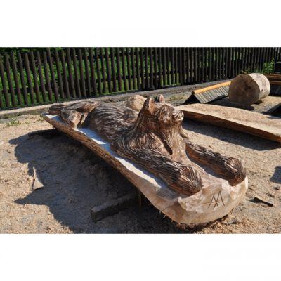 Zahradní dřevěná socha - Dřevěná rysica Rena