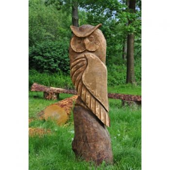 Zahradní dřevěná socha - Dřevěná sova II