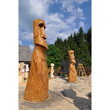Zahradní dřevěná skluptura - Dřevěné Moai II