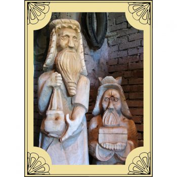 Zahradní dřevěná socha - Dřevěný Melichar a Baltazar