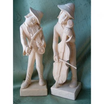 Dřevěná socha - Malí dřevění muzikanti