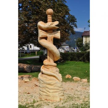 Zahradní dřevěná socha - Dřevěný meč Excalibur