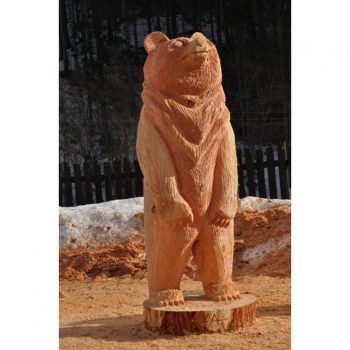 Zahradní dřevěná socha - Dřevěný medvěd Míša