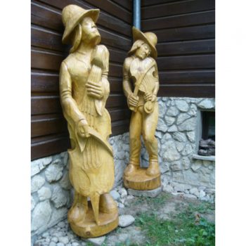 Zahradní dřevěná socha - Dřevění muzikanti