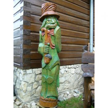 Zahradní dřevěná socha - Vodník s dýmkou
