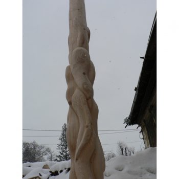 Zahradní dřevěná skluptura - Dřevěný třísloup