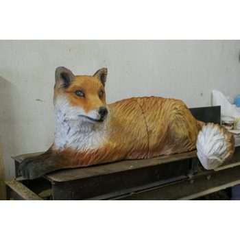 Zahradní dřevěná socha - Lesní dřevěná liška