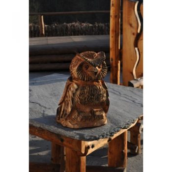 Zahradní dřevěná socha - Malá dřevěná sovička