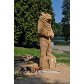 Zahradní dřevěná socha - Dřevěný medvěd Karel