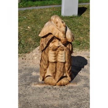 Zahradní dřevěná socha - Pozitivní dřevěný skřítek