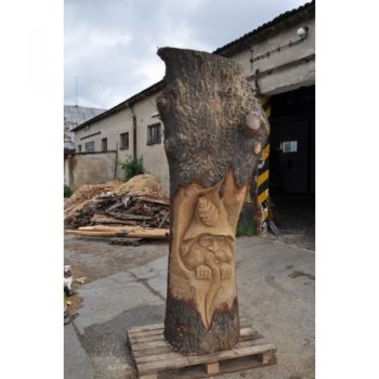Zahradní dřevěná socha - Dřevěný skřítek Kvítek