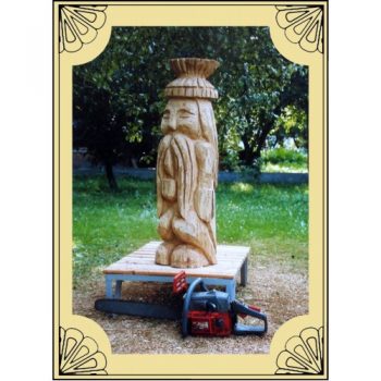 Zahradní dřevěná socha - Stojící vodník
