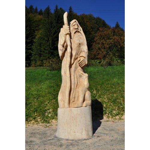 zahradni-drevena-socha-soska-svaty-roch-1 Zahradní dřevěná socha - Svatý Roch