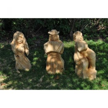 Zahradní dřevěná socha -Dřevěná trpasličí kapela