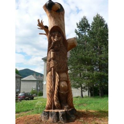 Zahradní dřevěná socha - Velká dřevěná socha praděda