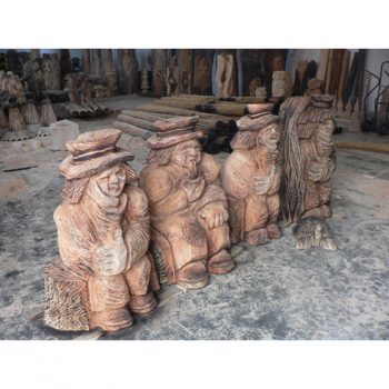 Zahradní dřevěná socha - Dřevění vodníci
