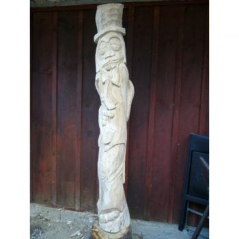 Zahradní dřevěná socha - Smutný vodník