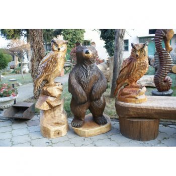 Zahradní dřevěná socha -Lesní dřevěná zvířata