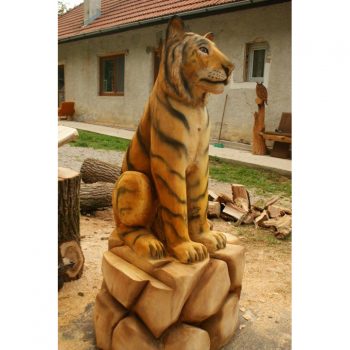 Zahradní dřevěná socha - Dřevěný tigr